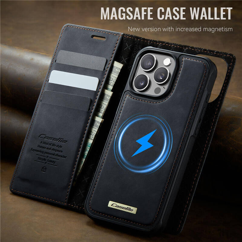 CaseMe iPhone 16 Pro 2-in-1 Magnetic Wallet Case