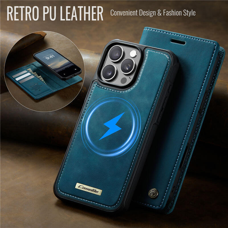 CaseMe iPhone 16 Pro Max 2-in-1 Magnetic Wallet Case