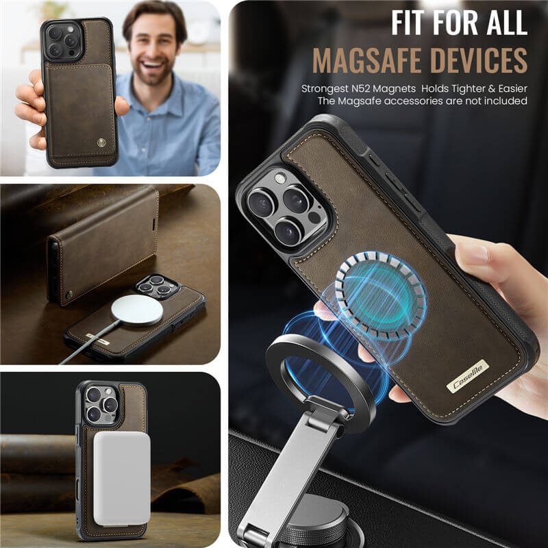 CaseMe iPhone 16 Pro 2-in-1 Magnetic Wallet Case