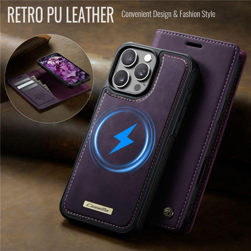 CaseMe iPhone 16 Pro 2-in-1 Magnetic Wallet Case