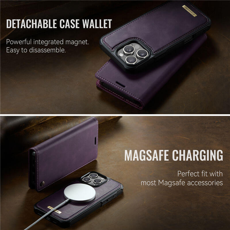 CaseMe iPhone 16 Pro 2-in-1 Magnetic Wallet Case