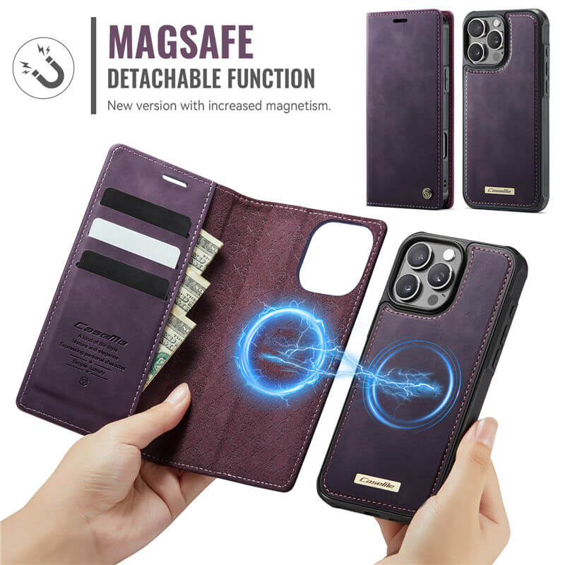 CaseMe iPhone 16 Pro 2-in-1 Magnetic Wallet Case