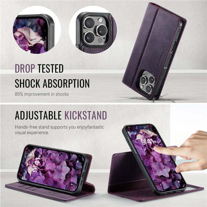 CaseMe iPhone 16 Pro 2-in-1 Magnetic Wallet Case