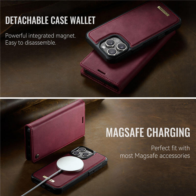 CaseMe iPhone 16 Pro Max 2-in-1 Magnetic Wallet Case