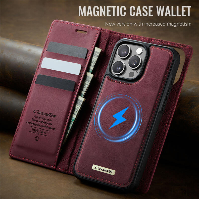 CaseMe iPhone 16 Pro Max 2-in-1 Magnetic Wallet Case