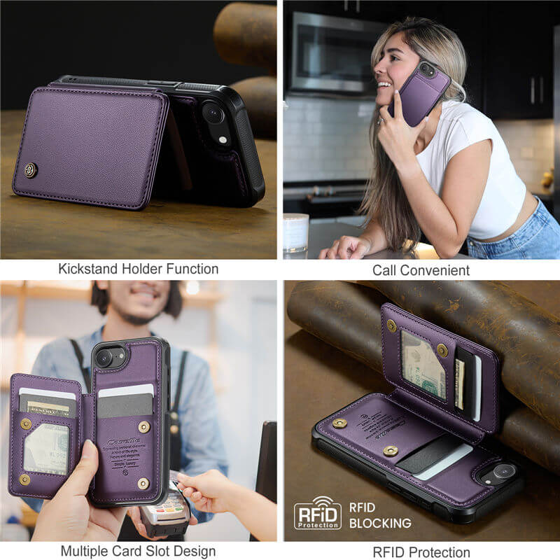 CaseMe iPhone 17e RFID Blocking Card Holder Case