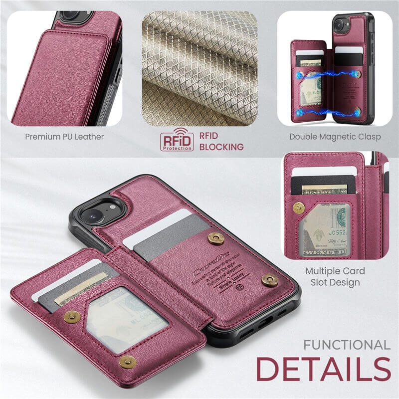 CaseMe iPhone 17e RFID Blocking Card Holder Case