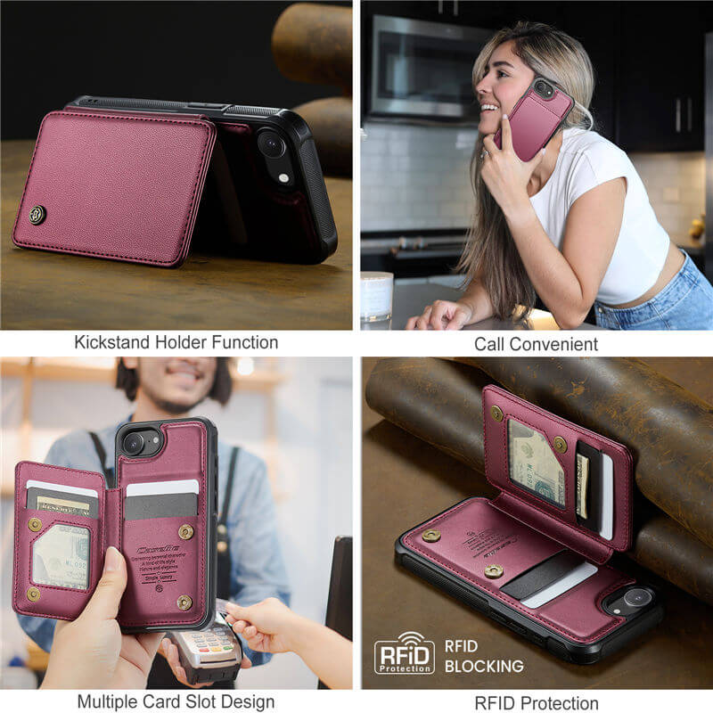 CaseMe iPhone 17e RFID Blocking Card Holder Case