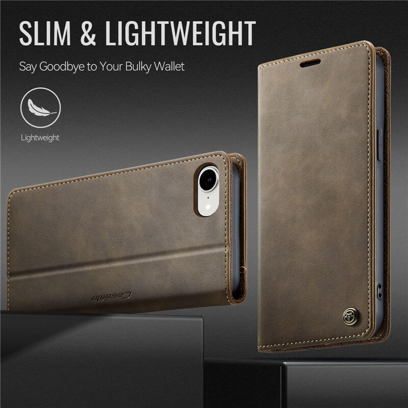 CaseMe iPhone 16E Magnetic Wallet Case with RFID Blocking