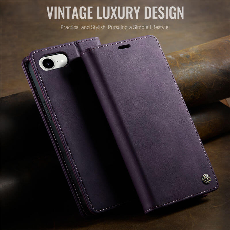 CaseMe iPhone 16E Magnetic Wallet Case with RFID Blocking
