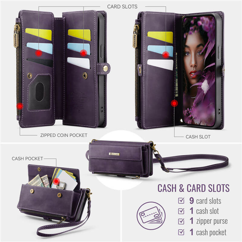 CaseMe iPhone 16e Crossbody Wallet Case