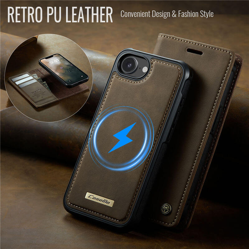 CaseMe iPhone 17e 2-in-1 Magnetic Wallet Case