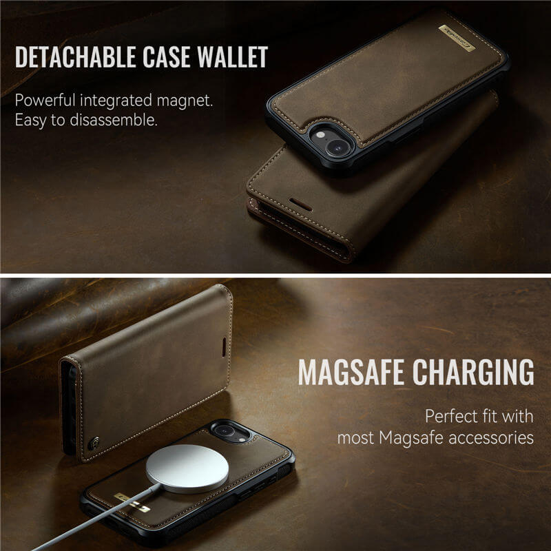 CaseMe iPhone 17e 2-in-1 Magnetic Wallet Case