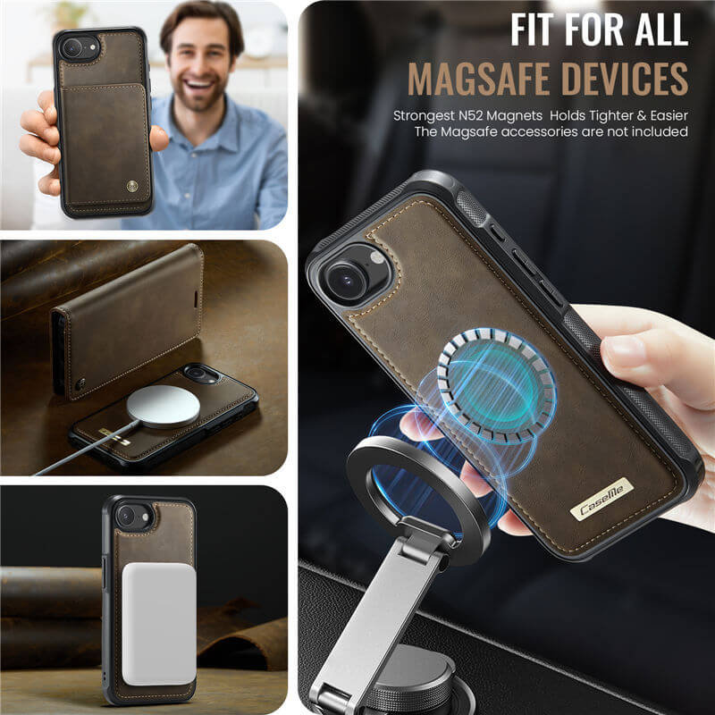CaseMe iPhone 17e 2-in-1 Magnetic Wallet Case