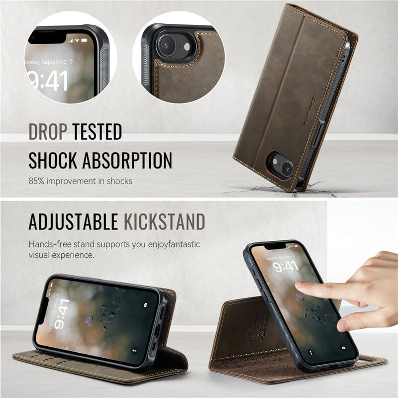 CaseMe iPhone 17e 2-in-1 Magnetic Wallet Case