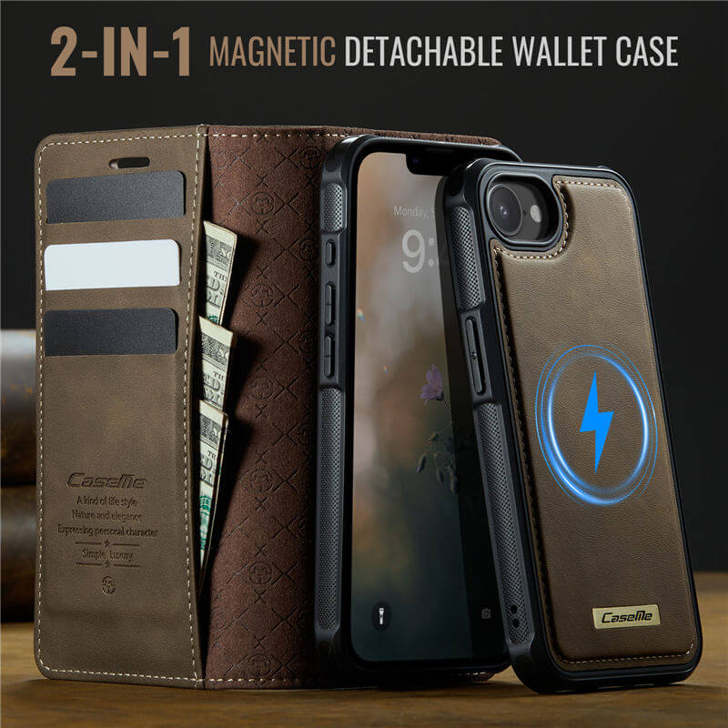 CaseMe iPhone 17e 2-in-1 Magnetic Wallet Case