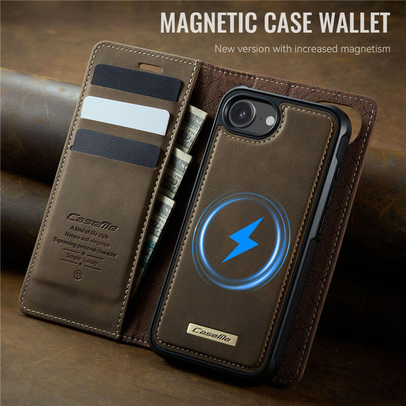 CaseMe iPhone 17e 2-in-1 Magnetic Wallet Case