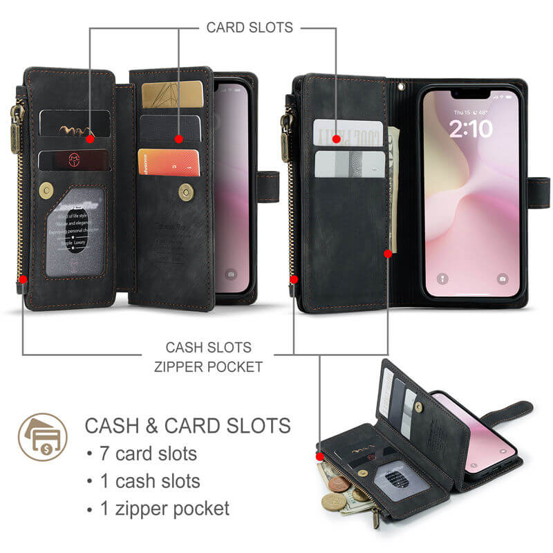 CaseMe iPhone 17e Wallet Case with Wrist Strap