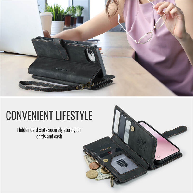 CaseMe iPhone 17e Wallet Case with Wrist Strap