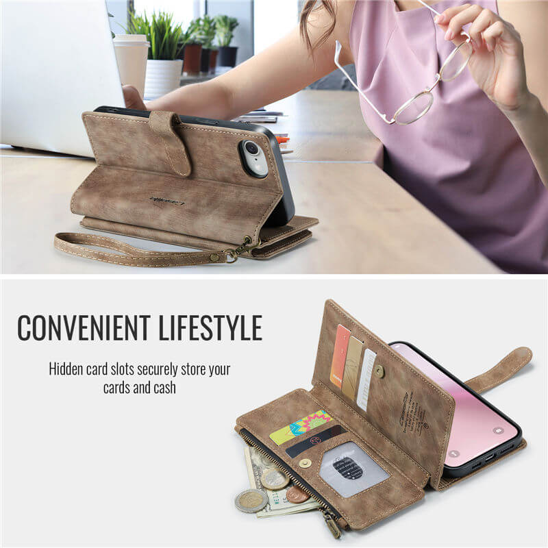CaseMe iPhone 17e Wallet Case with Wrist Strap