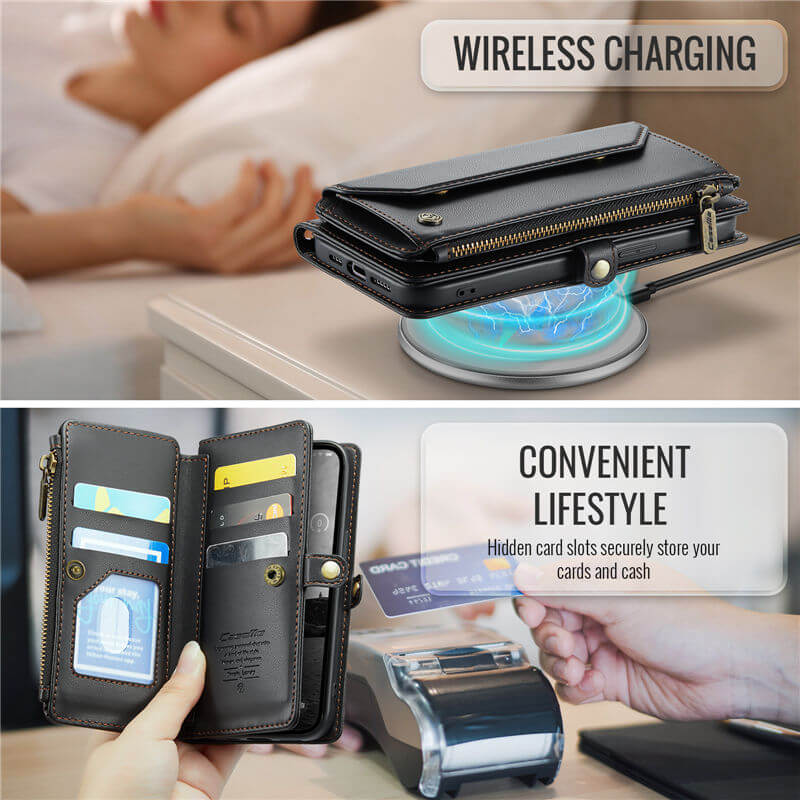 CaseMe iPhone 17e Wallet RFID Blocking Crossbody Phone Case