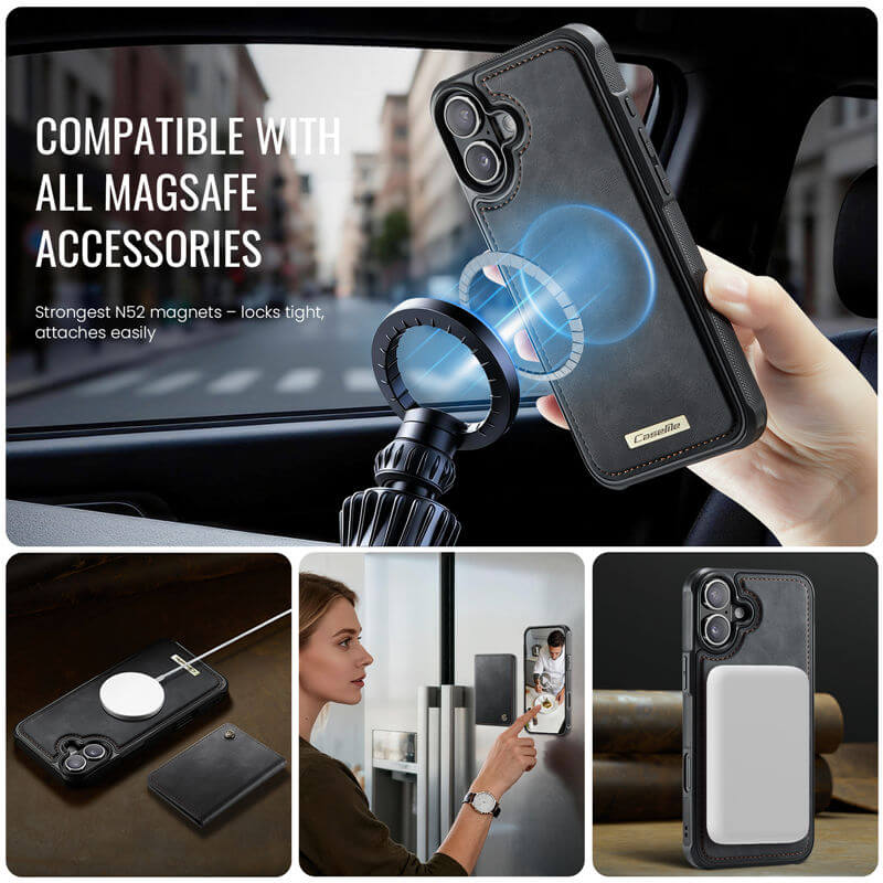 CaseMe iPhone 17 2-in-1 Detachable Magnetic Wallet Case