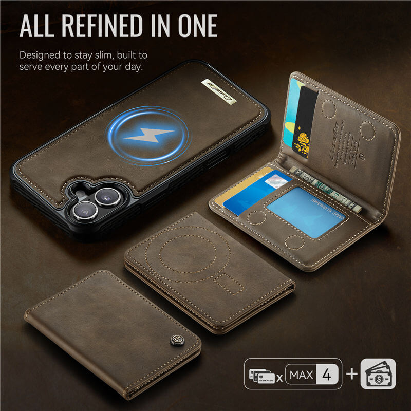 CaseMe iPhone 17 2-in-1 Detachable Magnetic Wallet Case