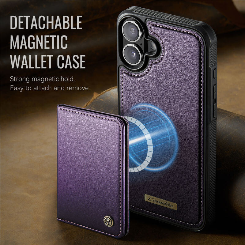 CaseMe iPhone 16 2-in-1 Detachable Magnetic Wallet Case