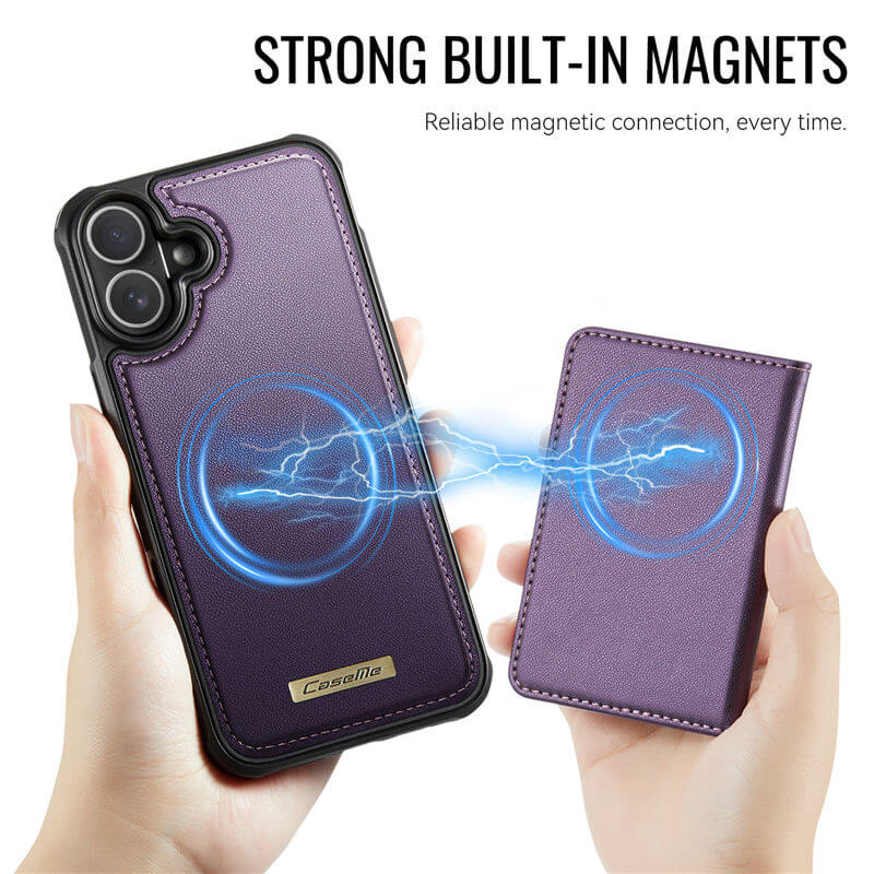 CaseMe iPhone 16 2-in-1 Detachable Magnetic Wallet Case