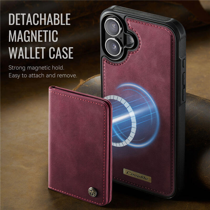 CaseMe iPhone 16 2-in-1 Detachable Magnetic Wallet Case