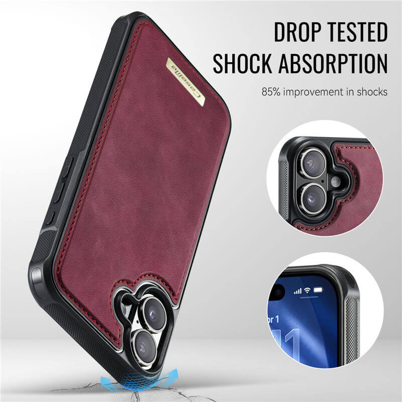 CaseMe iPhone 16 2-in-1 Detachable Magnetic Wallet Case