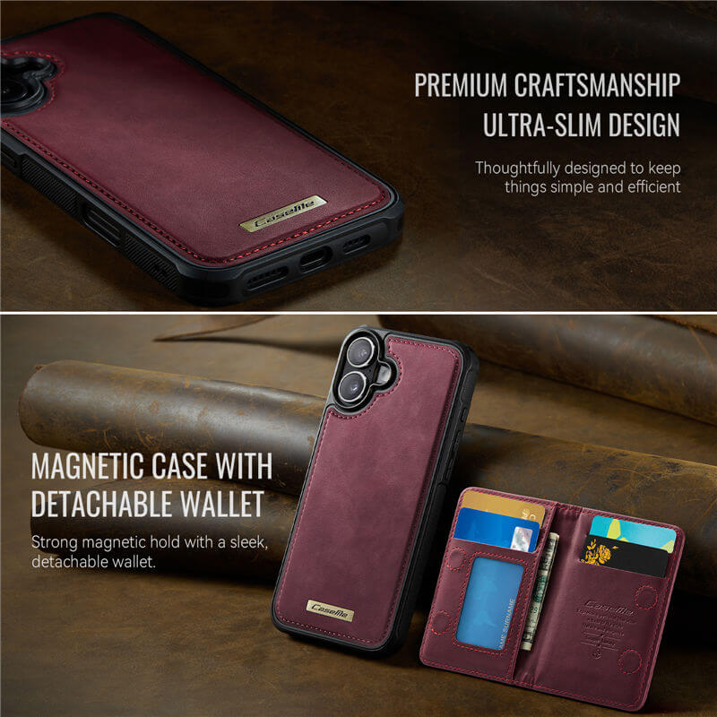 CaseMe iPhone 16 2-in-1 Detachable Magnetic Wallet Case