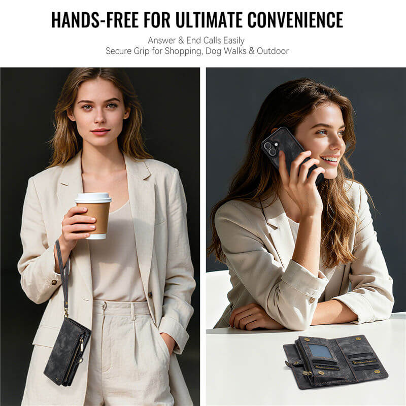 CaseMe iPhone 17 2-in-1 Magnetic RFID Wallet Case