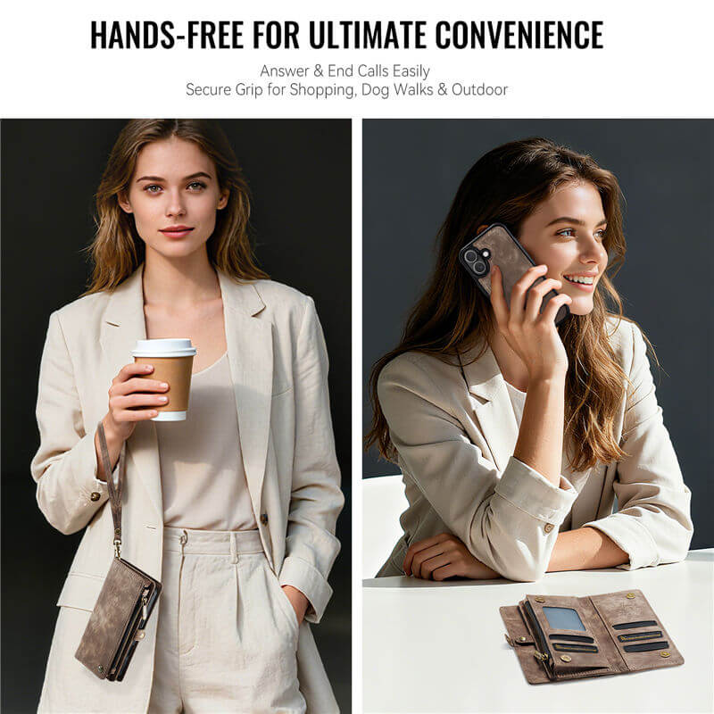 CaseMe iPhone 17 2-in-1 Magnetic RFID Wallet Case