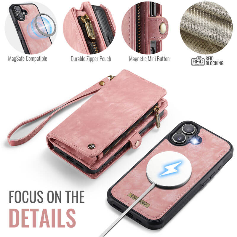 CaseMe iPhone 17 2-in-1 Magnetic RFID Wallet Case