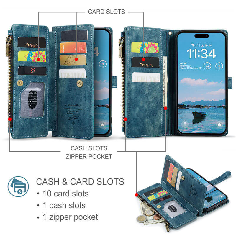 CaseMe iPhone Air Wallet Case with Wrist Strap