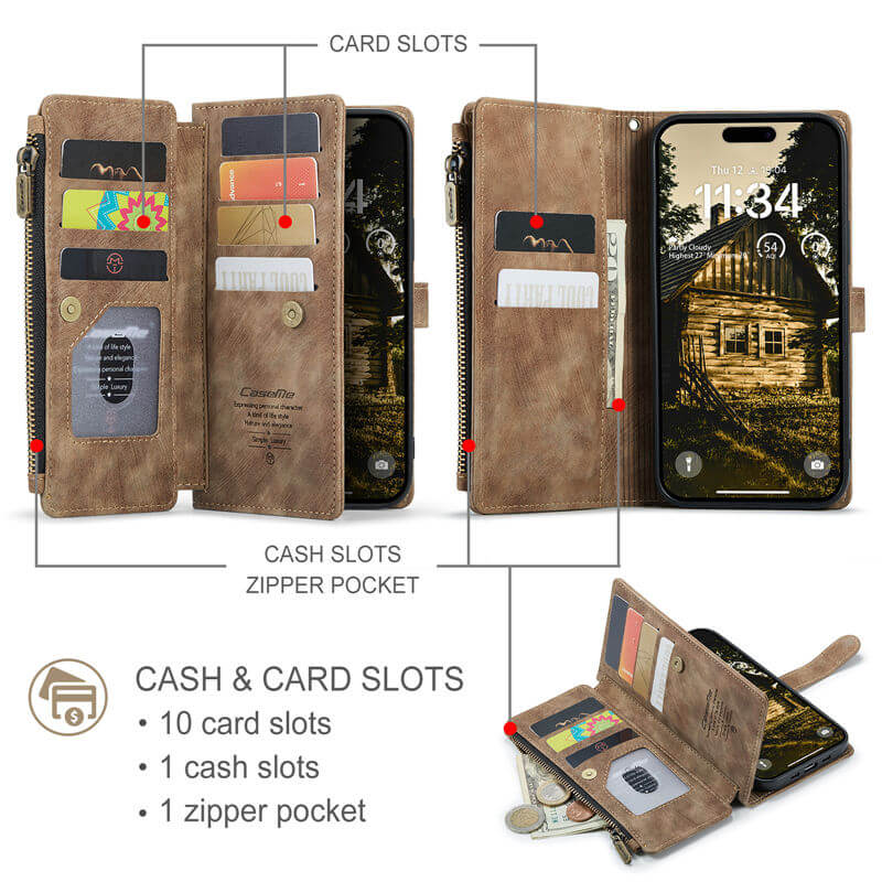 CaseMe iPhone Air Wallet Case with Wrist Strap