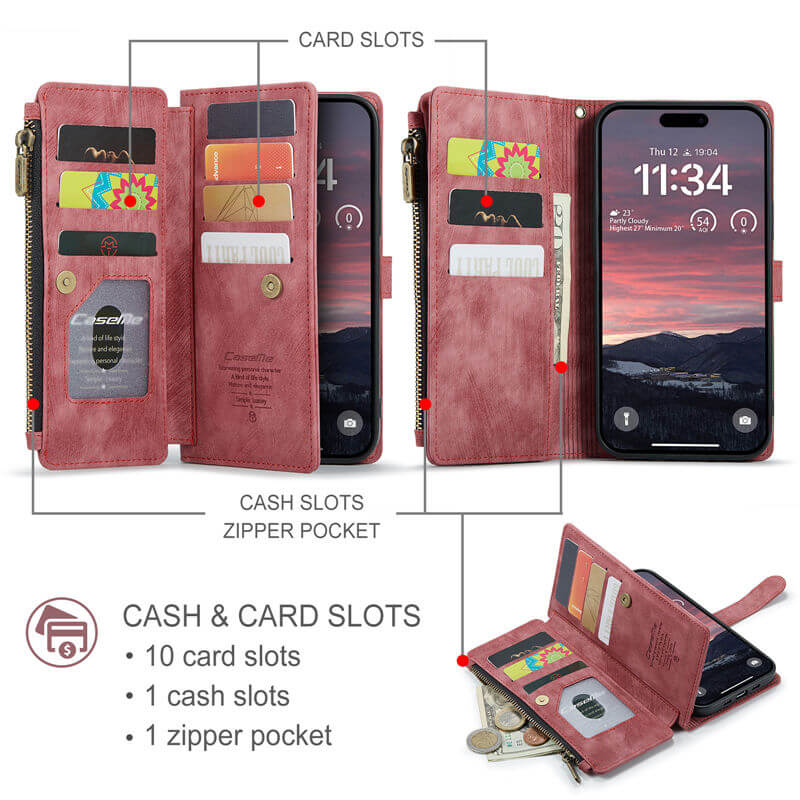 CaseMe iPhone Air Wallet Case with Wrist Strap