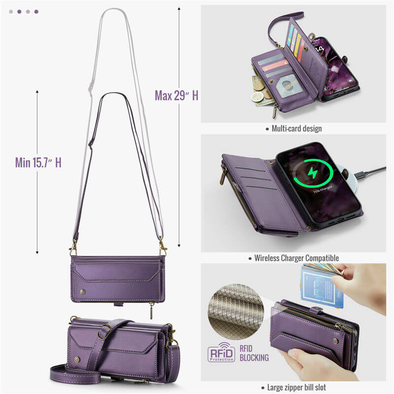 CaseMe iPhone Air Wallet RFID Blocking Crossbody Phone Case