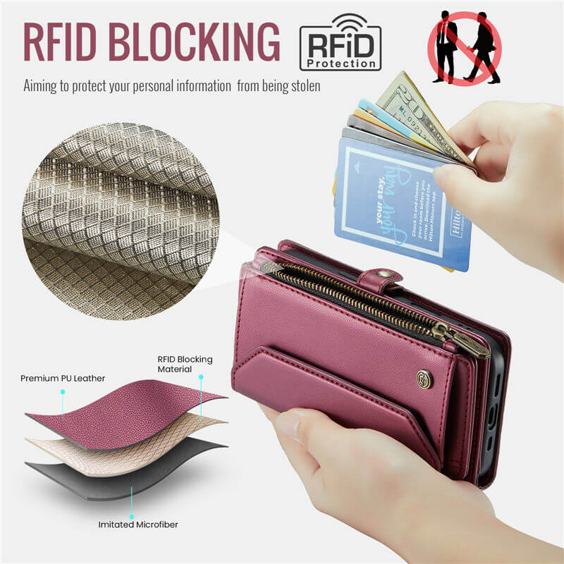 CaseMe iPhone Air Wallet RFID Blocking Crossbody Phone Case