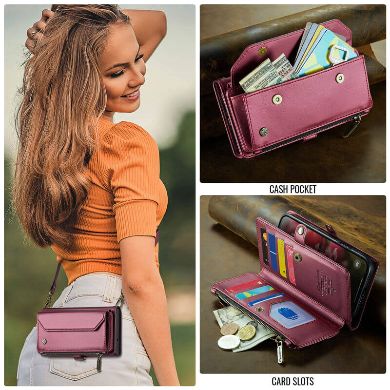 CaseMe iPhone Air Wallet RFID Blocking Crossbody Phone Case