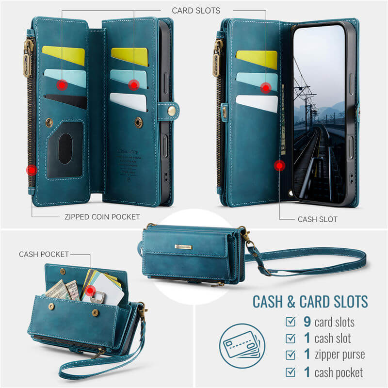 CaseMe iPhone 17 Pro Crossbody Wallet Case