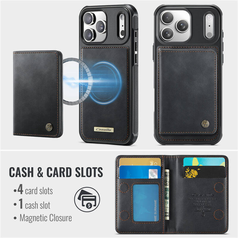 CaseMe iPhone 17 Pro Max 2-in-1 Detachable Magnetic Wallet Case