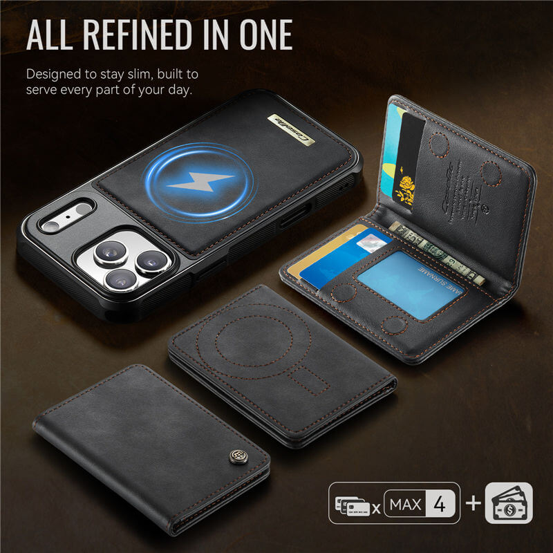 CaseMe iPhone 17 Pro Max 2-in-1 Detachable Magnetic Wallet Case