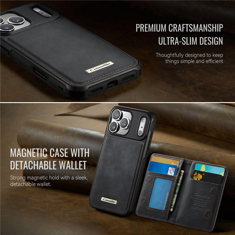 CaseMe iPhone 17 Pro Max 2-in-1 Detachable Magnetic Wallet Case