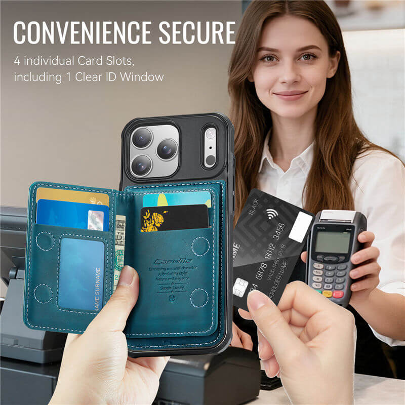 CaseMe iPhone 17 Pro 2-in-1 Detachable Magnetic Wallet Case