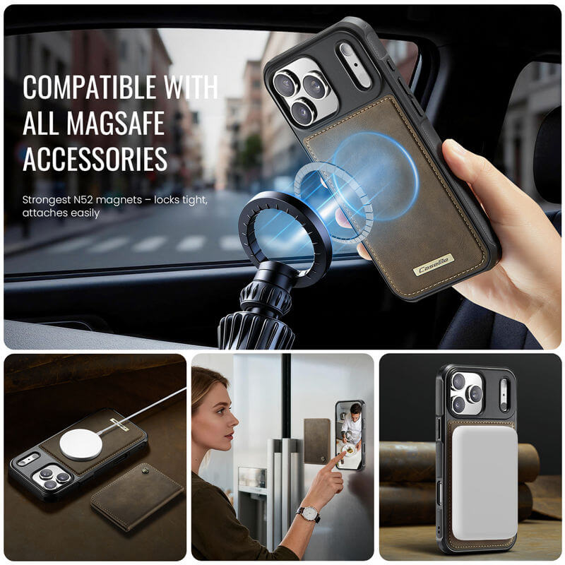 CaseMe iPhone 17 Pro Max 2-in-1 Detachable Magnetic Wallet Case