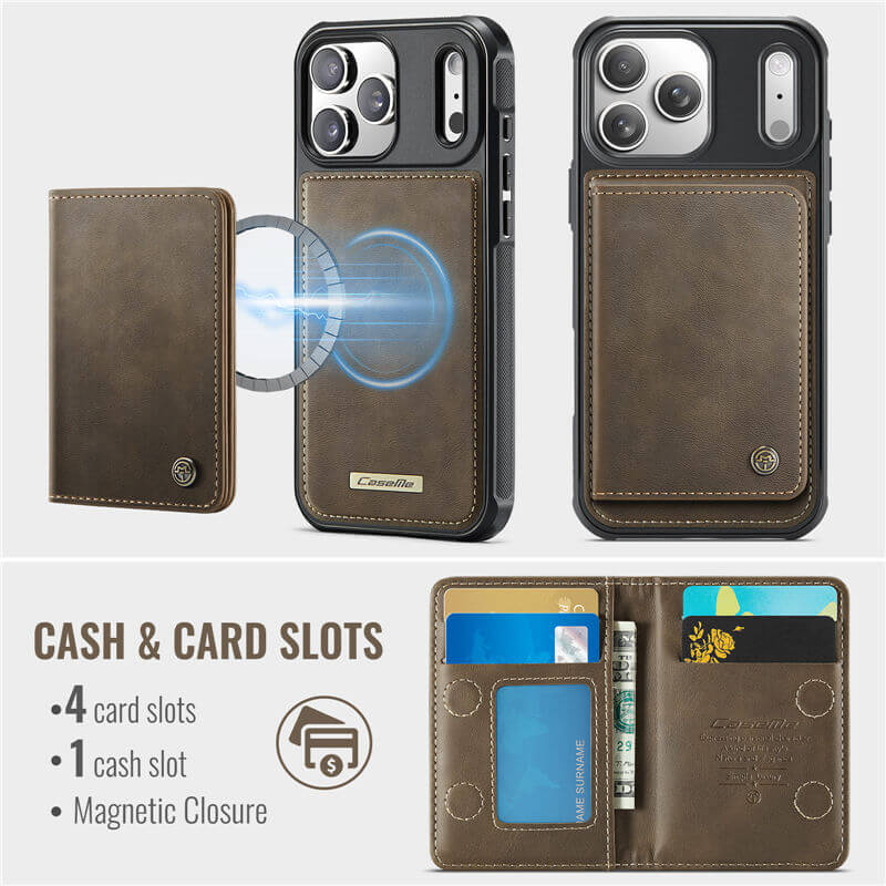 CaseMe iPhone 17 Pro Max 2-in-1 Detachable Magnetic Wallet Case
