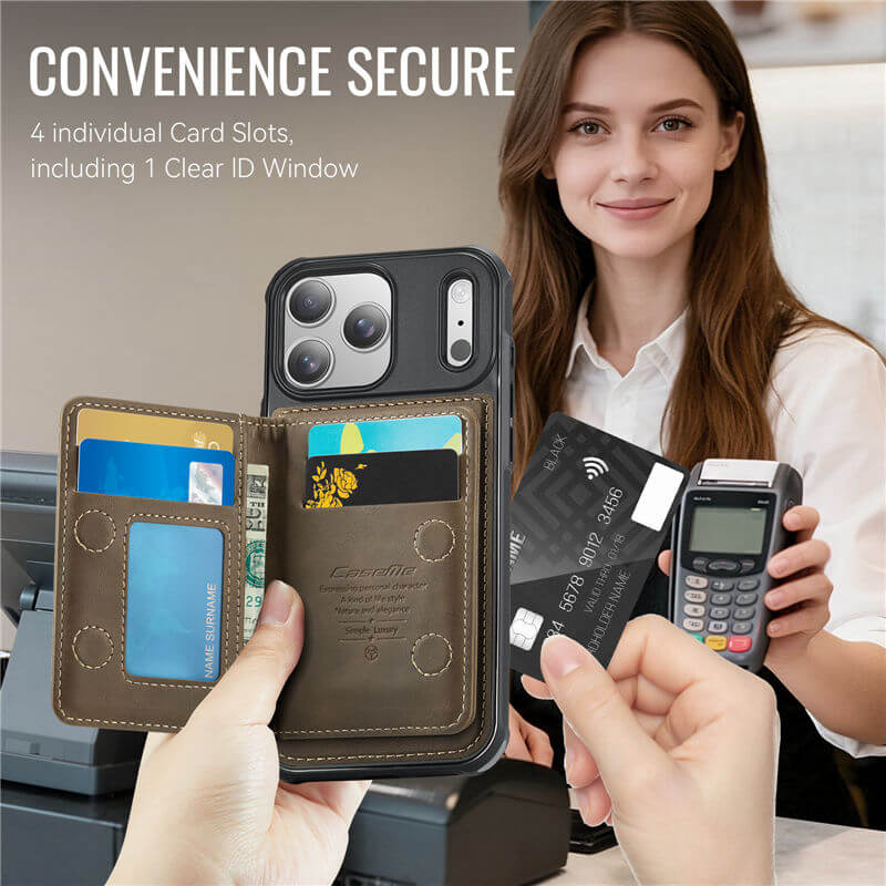 CaseMe iPhone 17 Pro Max 2-in-1 Detachable Magnetic Wallet Case