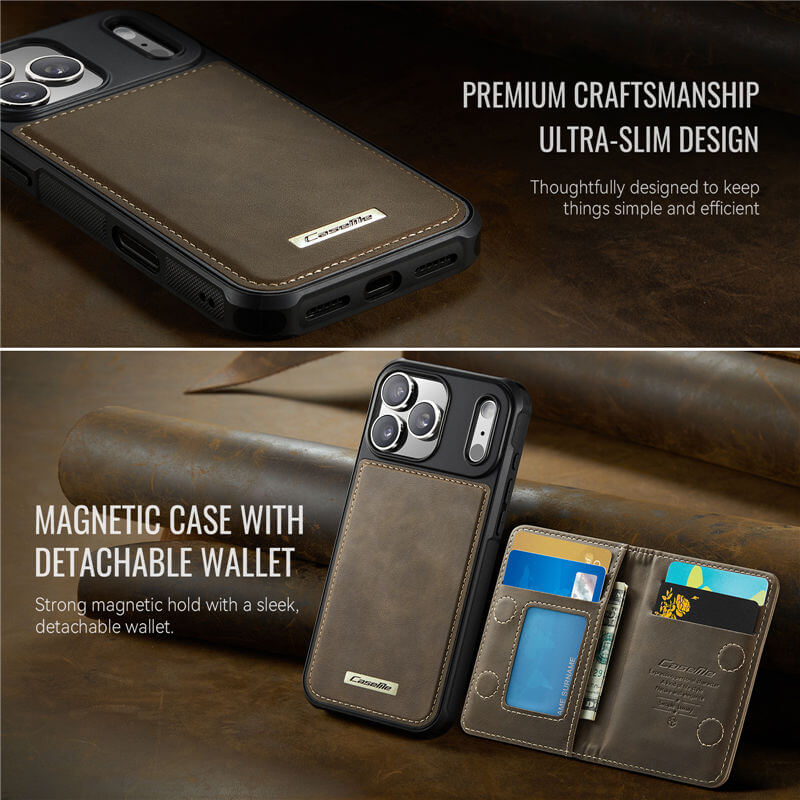 CaseMe iPhone 17 Pro Max 2-in-1 Detachable Magnetic Wallet Case